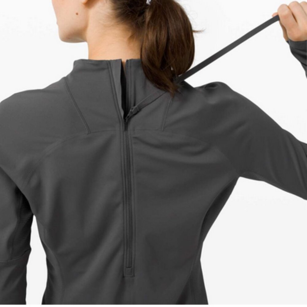 Lululemon Quickflash Pullover Size 6 Graphite Grey - image 2